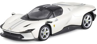 Bburago Ferrari Daytona SP3: hochwertiges Modellauto im Maßstab 1:43, Ferrari Signature Edition, Hardcase, 10 cm, weiß (18-36914)