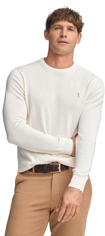 Polo Club Maglione Uomo Basico Marrone 100% Cotone - Maglioni con Logo Ricamato