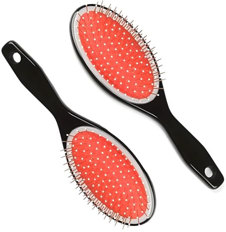 PARENCE.- Set di 2 Spazzole Districanti per Capelli - Spazzole Pneumatiche con Perni Metallici Protetti - 21cm