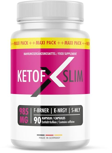 KetoFXSlim Kapseln | Qualität für Männer und Frauen | mit natürlichen Inhaltsstoffen | 90 Kapseln Inhalt pro Dose 1x