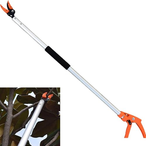 Fruit Picker Pole, Long Reach Pruner, 0.6m Tree Trimmer Pole, Short Reach Tree Branch Cutter, Cut and Hold Pruning Shears for Garden, Long Handle Secateurs, Trimming Lopper Fruit Picker