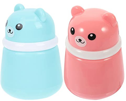 VICASKY 2stücke Teiliges Puderquaste Mit Cartoon Bär Design Große Kapazität Auslaufsicherer Babypuder Behälter Geeignet Für Talkumpuder Lose Und Kosmetikpuder Für Junge Mädchen Hautpflege