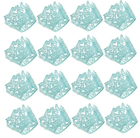 Amosfun 50pcs Cupcake Wraps Hollow Out Paper Cake Wrappers for Baking Celebrations