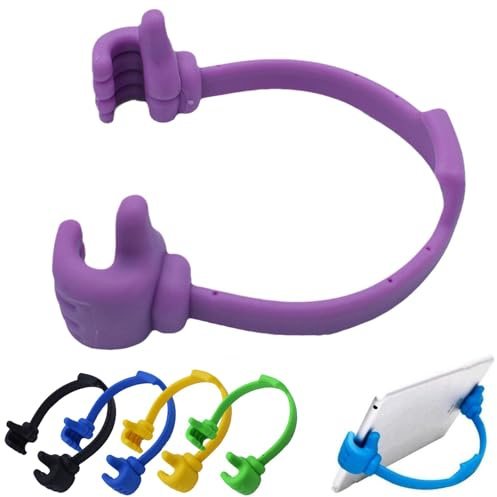 Thumbs-up Support de téléphone portable, réglable en silicone, support de bureau portable pour cuisine, voyage, cadeau amusant pour femme et homme, gadget cool (violet)