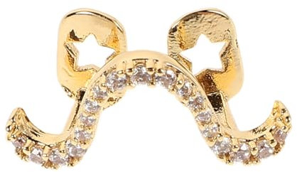 Ipetboom Zirkon Zahngrills Goldene Welle Glänzende Zahnkappen Für Partys Kostümveranstaltungen Und Halloween Bequem Schnell Einsetzbar Einzigartiger Zahnschmuck Für Selbstbewusstsein