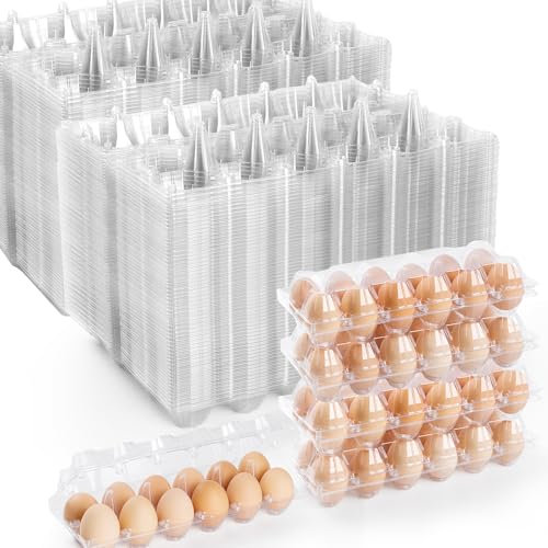 80 Pack Egg Cartons Cheap Bulk 12 Count, Clear Plastic Egg Cartons for Chicken Eggs, Reusable Egg Carton for Family, Chicken Farm, Markets Display - Medium Egg Holder, Egg Containers for Fresh Eggs