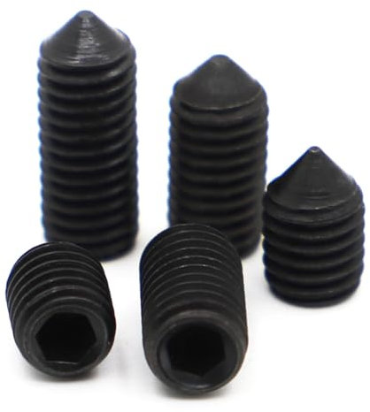 LYVQZPWLR Grub Screw Cone Point Grub Screws, 10pcs M2.5 M3 M4 M5 M6 M8 M10 Black Grade 12.9 Steel Hex Hexagon Socket Cone Point Grub Set Screw Tapered End Bolt(5mm,M8 10pcs)