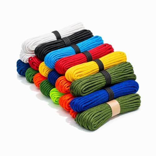 EdcX 3 mm Nylon Paracord 425 (15, 30, 50 and 100m) – 3 mm Type II, 100% Nylon Rope, 3 Strand Rope, 3 mm Nylon Rope in Many Colors