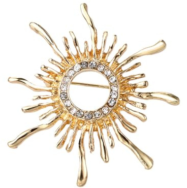 GALPADA Broche Fleur De Soleil Broches Charme Décorations De Tournesol Douane Tucker Pierre De Naissance Commémoratif Arc Marguerite Tache Épinglette Soleil Épingles Alliage Golden