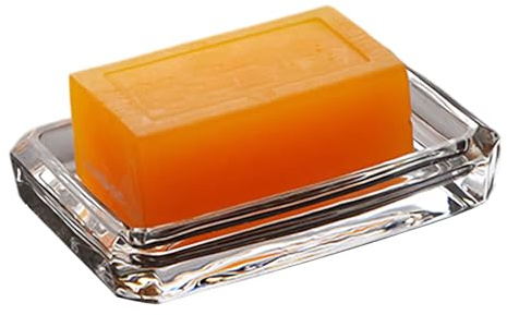 Glas-Seifenschale, Glasschwamm Schüssel Halter Box, Rechteck | Glasschwamm Schüssel Halter Box für Dusche, Robust Soap Box für Badezimmer, Küche, Zähler, Dusche Hält Seife Trocken