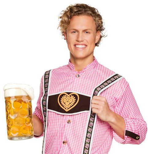 Boland 54249 - Jarra de Cerveza de Cristal, 1 litro, Jarra de Cerveza para Fiestas, cumpleaños o Festivales de la Cerveza, Vaso para una Pinta de Cerveza