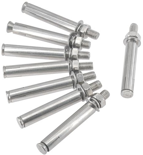 8 PCS 304 Stainless Steel Expansion Bolts – Heavy-Duty Wall and Floor Anchors for Concrete and Brick (M10 × 100mm)