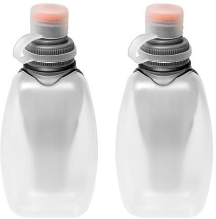 2 Gourde Running Sport, 500ml, Bouteille D'eau Gourde Transparente avec Clip, Marathon de Cyclisme en Plein air Bouteille en Cours D'exécution Bouteilles, pour le Sport le Arathon la Course à Pied