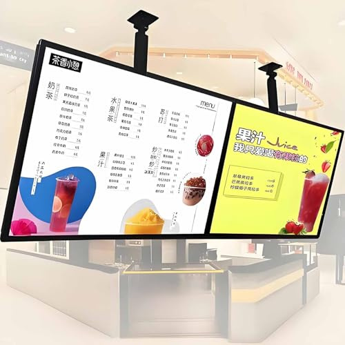 LSBHPPD Tabellone Luminoso LED per Ristoranti,Scatola Luminoso Retroilluminato,Cartellone Espositivo Alimenti Illuminato con Telaio in Lega Alluminio,Cartellone Pubblicitario Parete 2pc-60 * 100