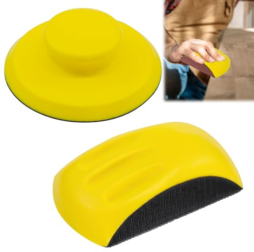 MISIQIMA Pack of 2 Sanding Blocks, 6 Inch Hand Sanding Block with , Mouse-shaped and Round Sanding Block for Furniture Restoration, DIY, Car Restoration and Crafts