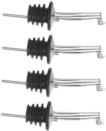 SHINEOFI 4pcs Stainless Steel Wine Pourer Bottle Spouts Metal Pour Spouts for Liquor Bartender Accessories Drink Stopper Bar Supplies