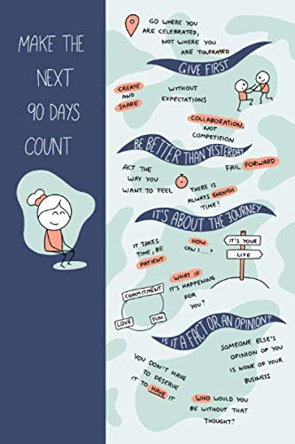 Make The Next 90 Days Count: Hand-drawn Daily Logs for the Next 90 Days - incl. Weekly Logs, Index Page, Pages for Notes - 144 Pages