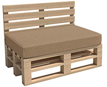 chilly pilley Palettenkissen Gartenkissen Palettenauflage Palettenpolster Indoor Outdoor Waschbar Abnehmbar Sitzkissen Rückenkissen (Sitzkissen 120x60x15, Cappuccino)