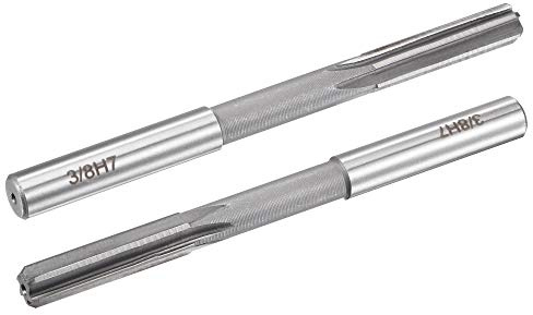 uxcell 3/8 Chucking Escariador H7 Precisión alta velocidad máquina de torno de acero Escariador 6 flautas rectas vástago redondo fresado herramienta 2 unids