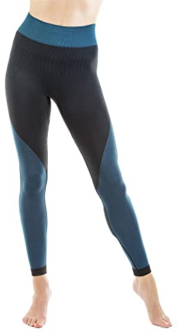 Relaxsan Sport 8050 (Svart/Blå, S) Unisex nneslutande sportleggings för damer och herrar