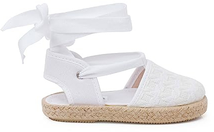 Pisamonas Alpargatas Efecto Trenzado Cintas Talla 29 Color Blanco