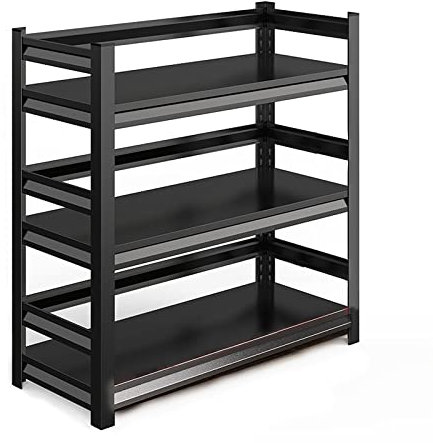Schwerlastregal Metallboden 30 crm Tief, 450 kg Tragkraft, Lagerregal, Werkstattregal, Kellerregal, Garagenregal Schwarz, 60/70/80/90/100/120 cm Breit Metall Regal ( Size : 39x12x32in/100x30x80cm )