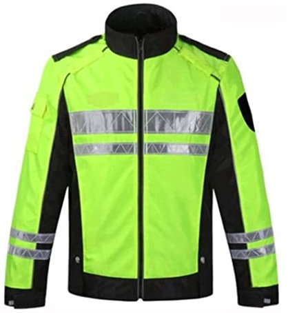 Reflektorweste Warnweste Radfahren Reflexanzug, Oxford Tuch Sicherheitsjacke wasserdicht reflektierende hohe Sichtbarkeit fluoreszierend gelb Sicherheitsweste Warnschutzweste ( Color : Grün , Size : X