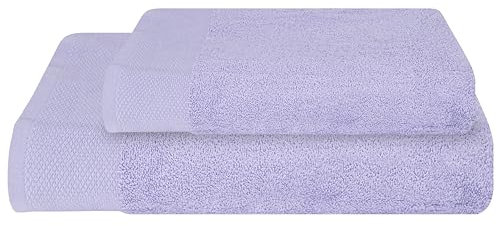 PERLARARA Set Asciugamani Viso e Bidet in Cotone, Morbidi e Confortevoli in Spugna 460 gr/mq, Asciugamano 60x110cm Ospite 40x60 cm - Crocus 210