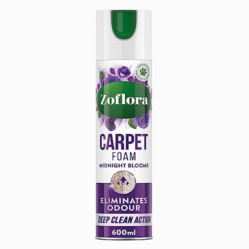 Zoflora Midnight Blooms Carpet Freshener & Care Foam, 1 x 600ml, Carpet Cleaner, Stain Remover Foam for Carpets and Upholstery, Neutralises Odours, Deep Cleans, Pet Safe