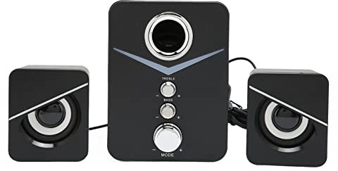 Haut-parleurs D'ordinateur, Haut-parleurs De Jeu Pour PC Haut-parleurs D'étagère Bluetooth Haut-parleurs Woofer Haut-parleurs Multimédia Avec Lumières RVB Pour Ordinateur Portable, Tablette(Noir)