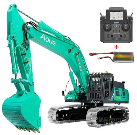 LESU SK500 1/14 RC Pelle hydraulique RTR Télécommande Pelle Hydraulique Heavy Machine PL18EV Lite Moteur ESC Servo Lumière, Rtr-vert Gris-Métal Track, (TH23150-AMZUS2-S)