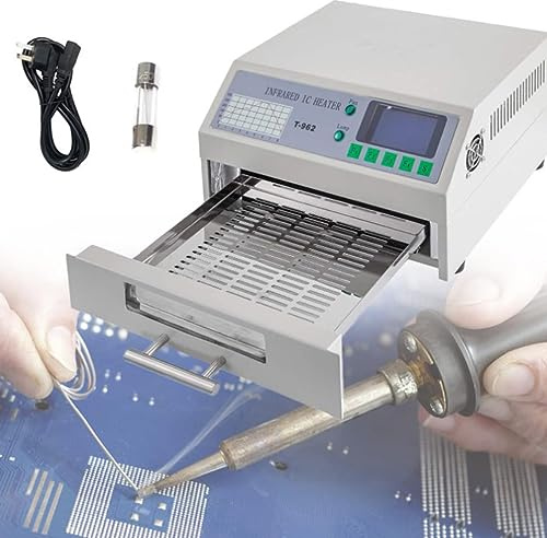 Forno A Rifusione Da 800 W, Saldatrice A Rifusione Automatica T962 180 X 235 Mm Saldatrice Professionale Con Riscaldatore A Infrarossi Con Circolazione Di Aria Calda Per Prove Di Saldatura Pcb Smt