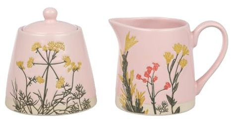 Elegante y moderno azucarero rosa con tapa, jarra para crema, crema y azúcar, juego para cafetería, decoración del hogar y utensilios de cocina, colección Cookspire Essential Elegance