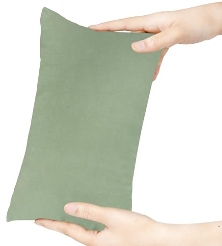 Winmany Minikudde 28 cm x 18 cm maskintvättbar små kuddar enfärgad liten tupplur kudde för småbarn, barn, hundar, resor (grön)