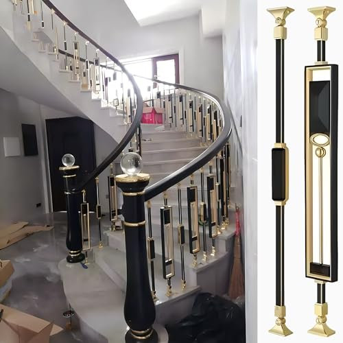 Ringhiera Vetro scale interne esterni Ringhiera Moderna per Scale-95 cm di Altezza, 1 Confezione da 2 Mandrini per Scale in Metallo Balaustre per Scale, Ringhiera per Scale a Chiocciola per Ponte/Port