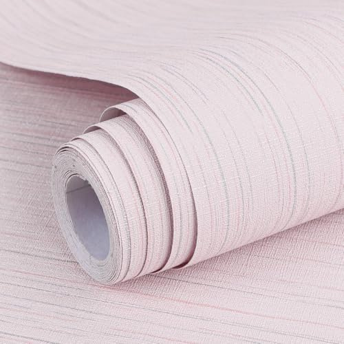 Arthome Strukturiert Selbstklebende Tapete,Klebefolie Möbel Vinyl Möbelfolie Wasserdichte Dekorative Aufkleber für Schlafzimmer Schränke Abnehmbare Wandverkleidung,Rosa Grastuch,60cmx10m