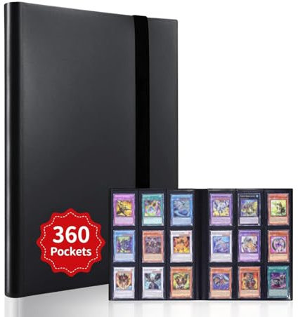 Sammelkarten Album Für Poken Sammelalbum Karten, 360 Pockets Transparent Sammelkarten, Wasserdichter Ordner Für Pokemon Karte, Sammelkarten Album Karten,Sammelalbum Karten (Schwarz)