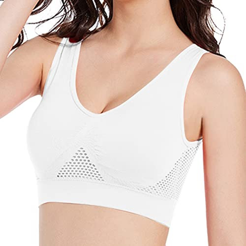 WILLBEST Plunge stillhütchen l Buchstabenmuster Damen stilltops Damen BH große brüste starker Halt ohne bügel Quadratischer Hals BH ohne bügel Push up sportsachen schals für