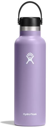 Hydro Flask - Water Bottle 621 ml (21 oz) - Vacuum Insulated Stainless Steel Water Bottle with Straw Cap - BPA-Free - Standard Mouth - Moonshadow, Fossil