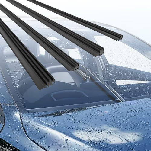 4 Pezzi Gomma Tergicristallo,Gomma Di Ricambio Universale Per Tergicristalli,Gomma Tergicristallo Universale,Compatibile Con Tutti i Tergicristalli, Tagliabile (800mm)
