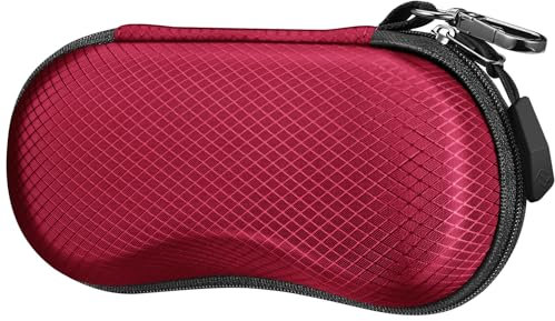 FINTIE Brillenetui Sonnenbrille, EVA Kratzfeste Sonnenbrillen Etui Hardcase mit Karabiner Groß Brillen Etui für Damen Herren Outdoor Sportbrille Fahrradbrille
