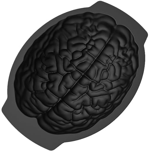 Moules d'Halloween, moisissures de silicone en forme de cerveau réalistes, moule à boulange de cerveau de libération flexible Moules de cuisson en silicone antiadhésif pour le gâteau d'Halloween