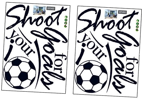 KITANDOVE 2 Blätter Fußballaufkleber Fußball-tapete Wandtattoo Hause Wandtattoo Fußball Abnehmbarer Wandaufkleber Black