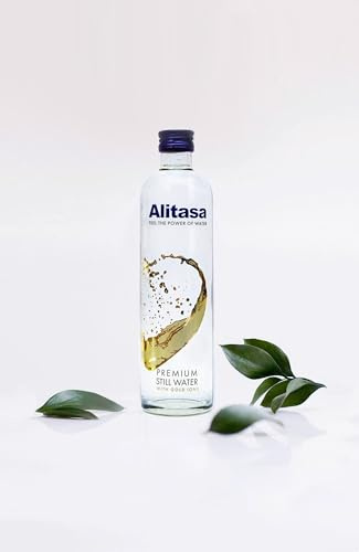 Alitasa Premium Still Water with Gold Ions - 24 x 350ml glass bottles - 99.99% 24ct Pure Gold Nano Particles