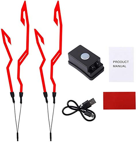 Ghzste Luz del Casco de la Motocicleta El Luz Fría Casco de Motocicleta Pegatinas Reflectantes Luz de Conducción Nocturna LED Casco Luz Nocturna LED para Exteriores (rojo)