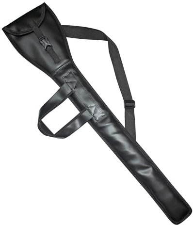 UK EMPIRE GROUP Masonic Knights Templar Sword Case Bag - Black Leather with Shoulder Strap Sheath & Carrying Cover for Swords (99cm)
