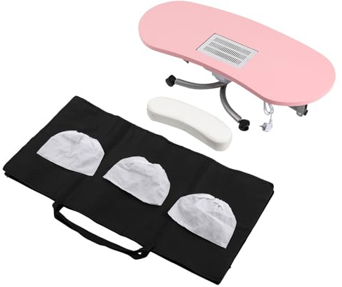ManiküRetisch Nagelrekonstruktion Nagelstudio Tisch Rollen Profi ManiküRe Mit Saug Faltbarer Nageltisch Tragbarer Modern Nageltechniker Schreibtisch TragbaresmaniküRtisch MobilesmaniküRtisch (Rosa)