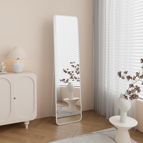 Dee.Romg Spiegel Groß 160x50 cm Ganzkörperspiegel für Wand und Boden, Standspiegel und Wandspiegel in einem Groß Mirror in Weiß Spiegel für Schlafzimmer, Ankleidezimmer, Flur und mehr