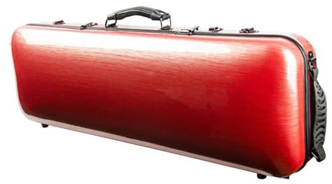 geigenkoffer Geigenkoffer 4/4-Größe Rot Rechteckig Hybrid-Carbonfaser Mit Passwortsperre Notentasche