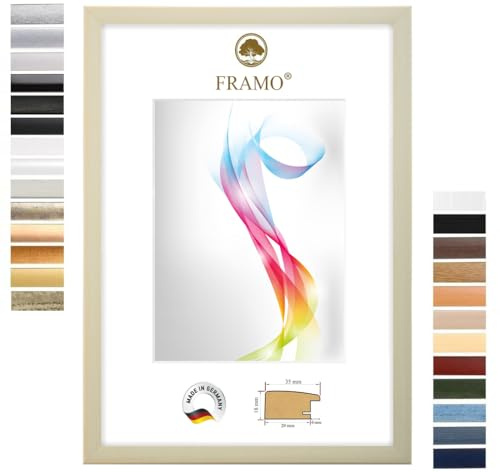 FRAMO Cadre photo en bois 35 x 45 cm (Dimension de l'image) en Érable nature | Taille sélectionnable | Affiches | Puzzle | Collage | Sur mesure | personnalisés